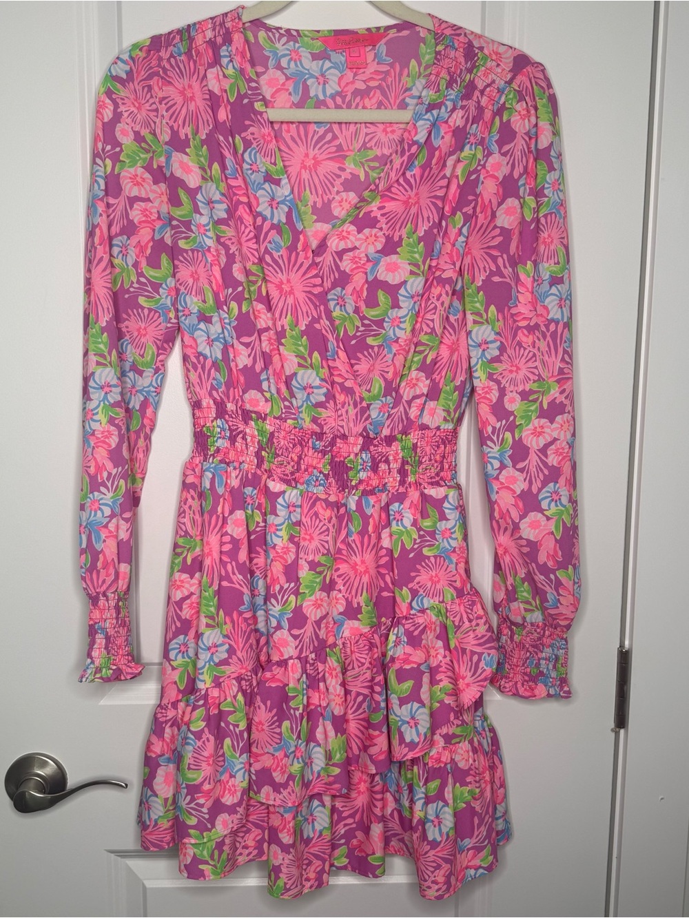 Lilly Pulitzer Pink and Green Floral Mini Dress
